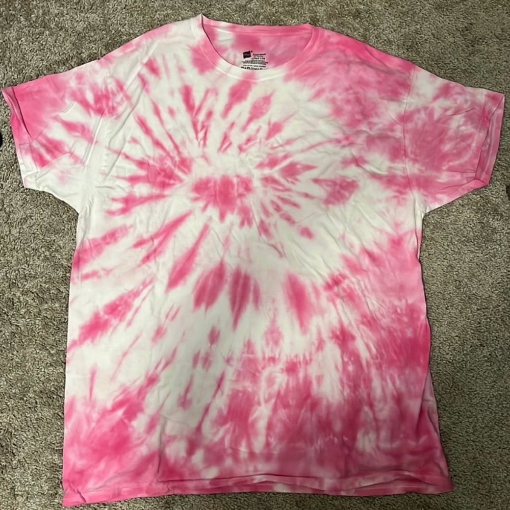 🌸 4 for $10 🌸 Hanes Pink and White Tie Dyed Tee